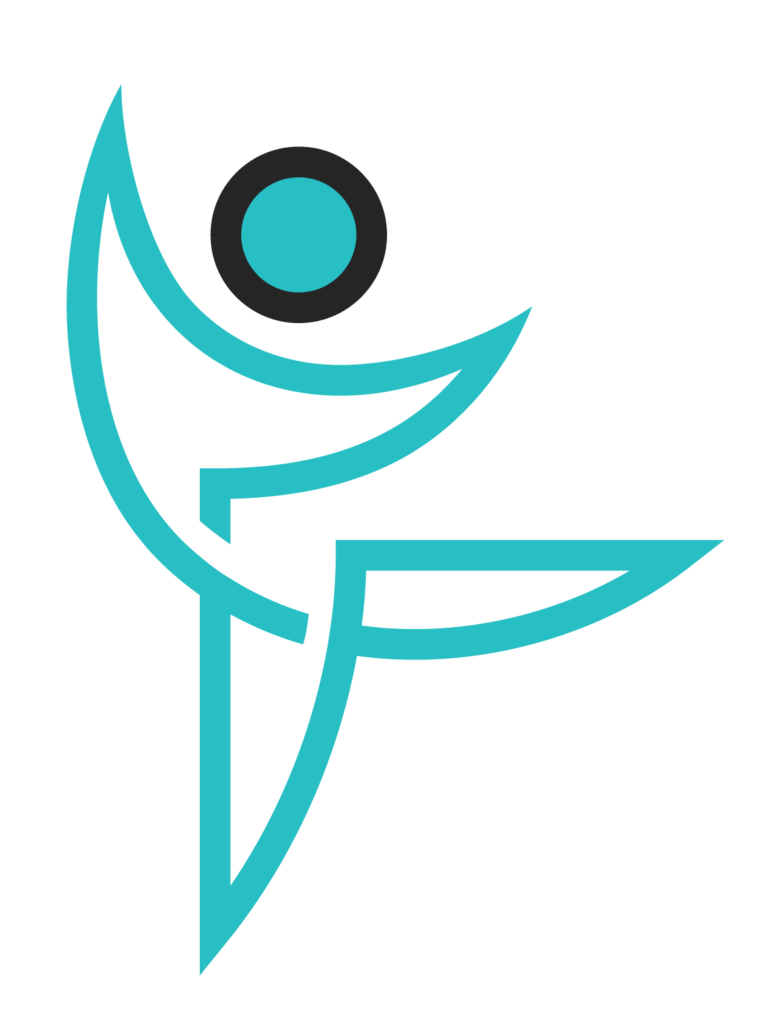 Imagem. Logotipo do Repositório Acessível Isadora vetorizado em linha na cor azul de uma silhueta sobre a ponta de um dos pés e com os braços elevados. Fim da descrição.